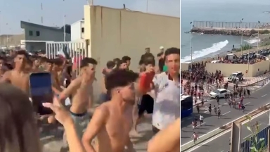 Χάος στη Θέουτα: Μαζική είσοδος μεταναστών προκαλεί κατάσταση έκτακτης ανάγκης (vid)