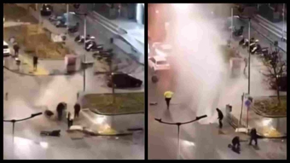 Από τύχη ζούμε: Η στιγμή που σπάει αγωγός και εκσφενδονίζει εργάτες της ΕΥΑΘ (vid)