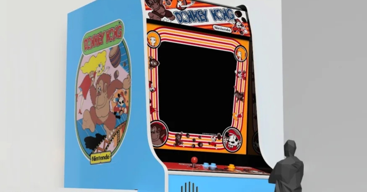 The museum has built a huge Donkey Kong Arcade cabin, 6 meters high!