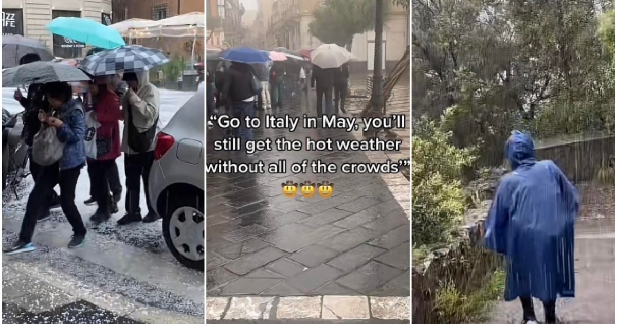 ‘Ci hanno detto di venire in Italia a maggio, sarà divertente’: turisti arrabbiati con TikTok per la pioggia