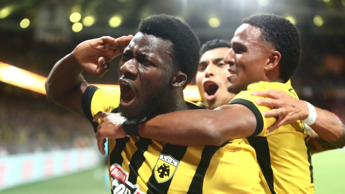 Ο Κοϊτά κάνει το 1-0 στο ΑΕΚ-Αντερλεχτ