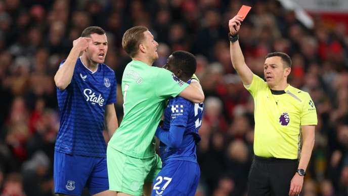 Έβερτον - Κόκκινη κάρτα