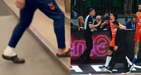 Με δεμένο πόδι και... crocs ο Πουέρτο μετά τον τραυματισμό του στο Game 3
