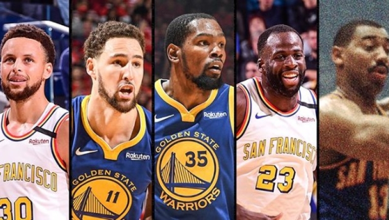 Golden State Warriors (Stephen Curry, Klay Thompson, Kevin Durant, Draymond Green, Wilt Chamberlain)