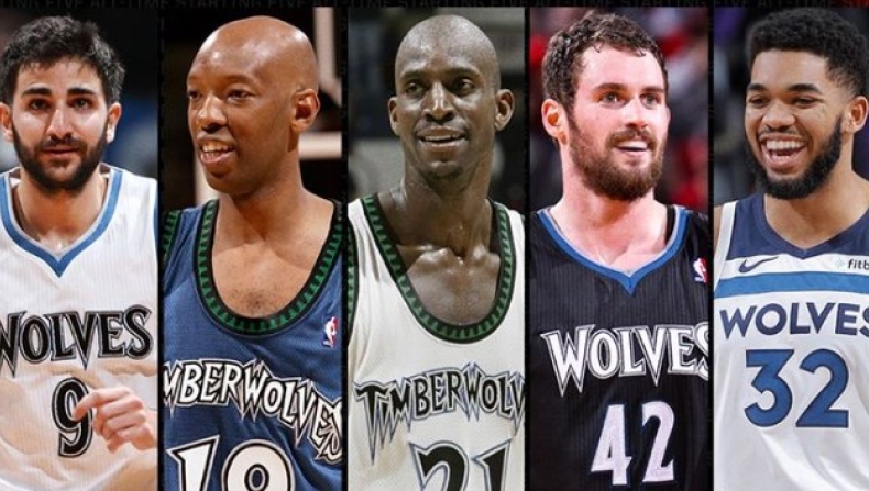 Μinnesota Timberwolves (Ricky Rubio, Sam Cassell, Kevin Garnett, Kevin Love, Karl-Anthony Towns)